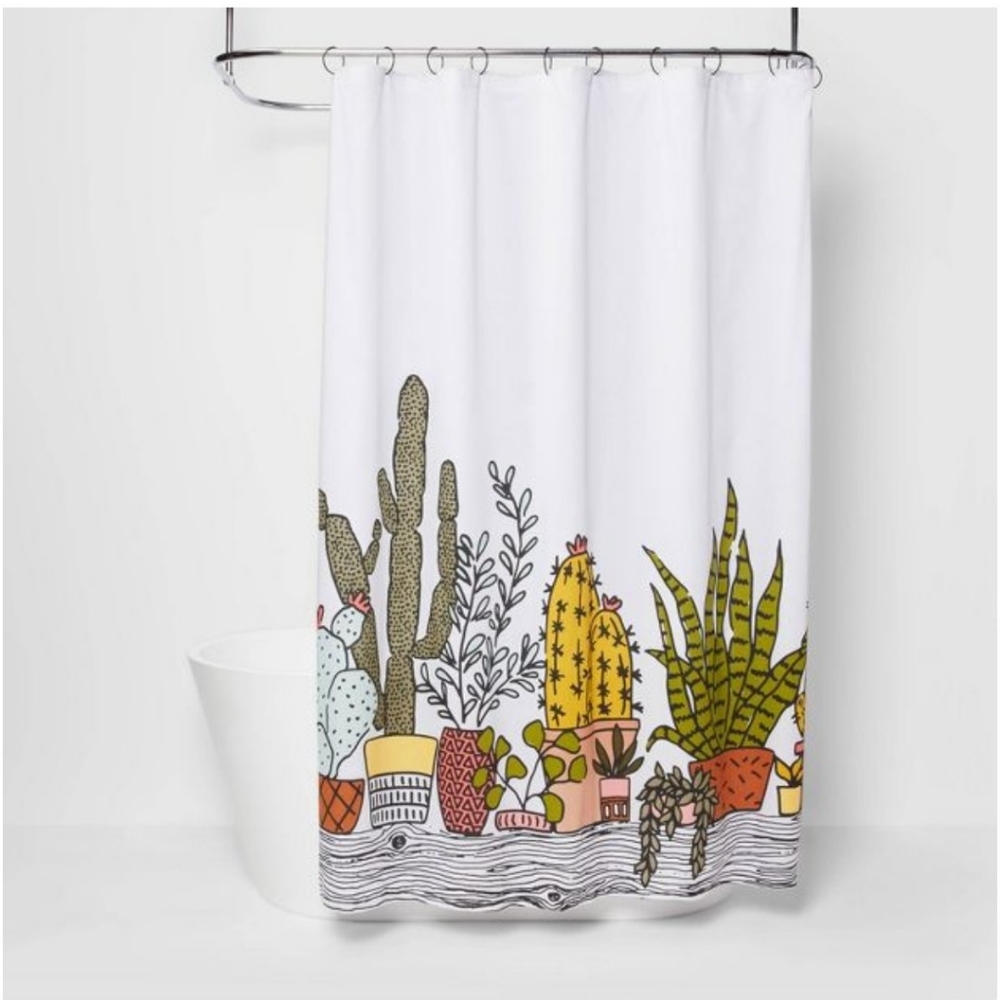 Target Room Essentials Shower Curtain Plants Print